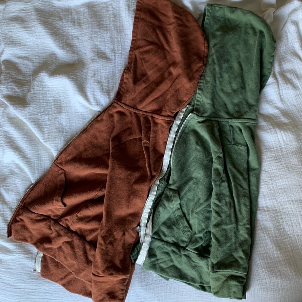 Gus + Steel hoodie set 5t forest green rust brown